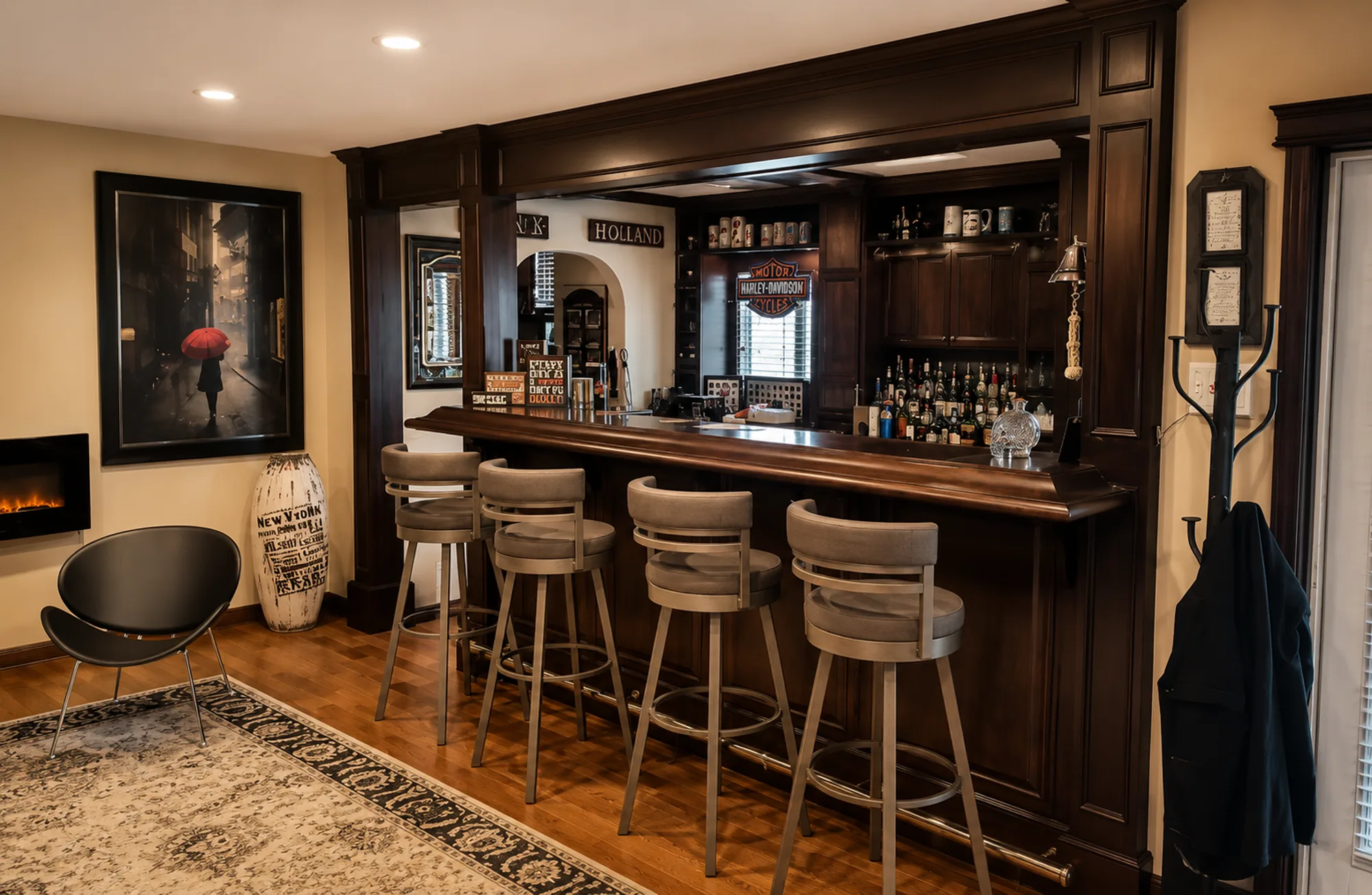 A finished lower level in a completed Chestermere basement development by Suite Home Renovations