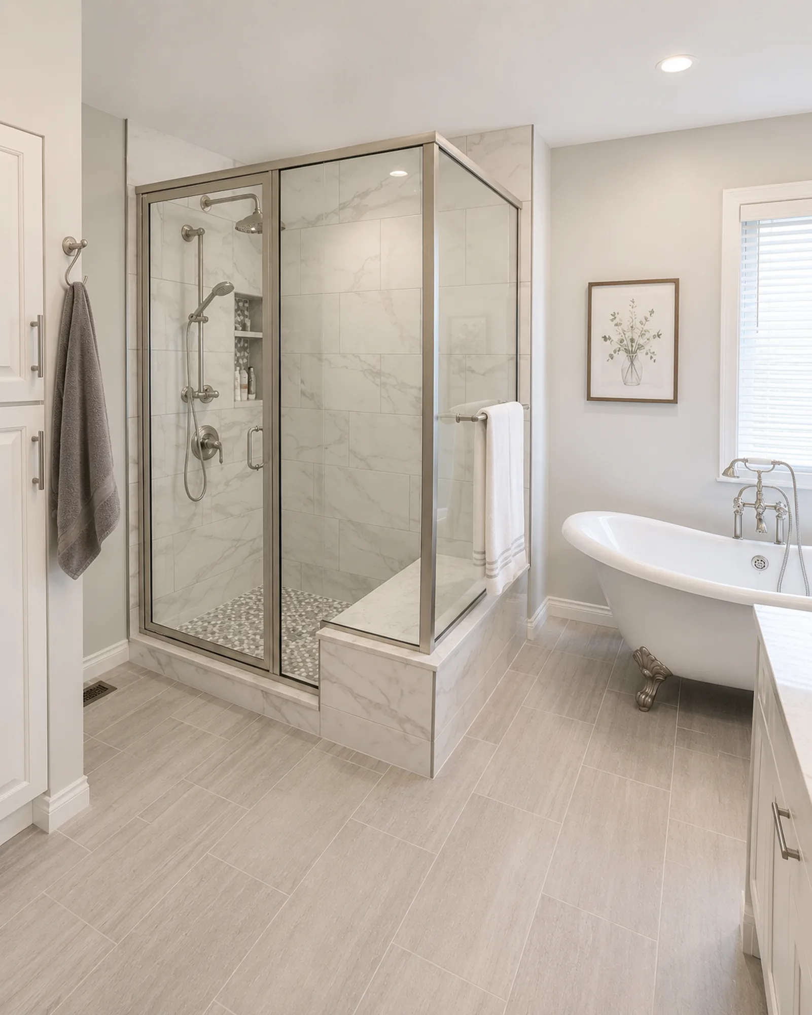 Freestanding bathtub installation in Park Hill, Calgary