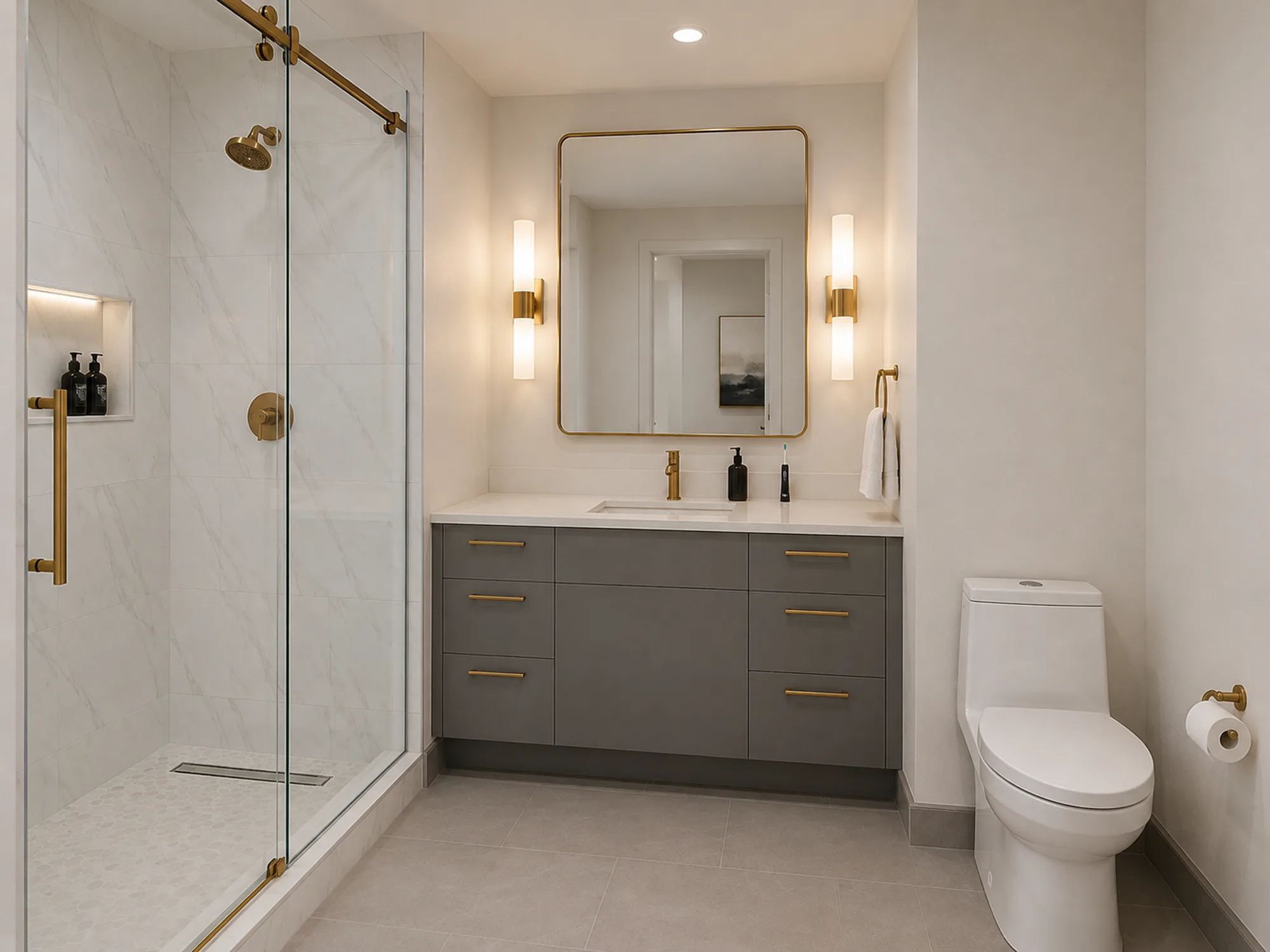 Ensuite renovation at Roxboro Tower, Calgary