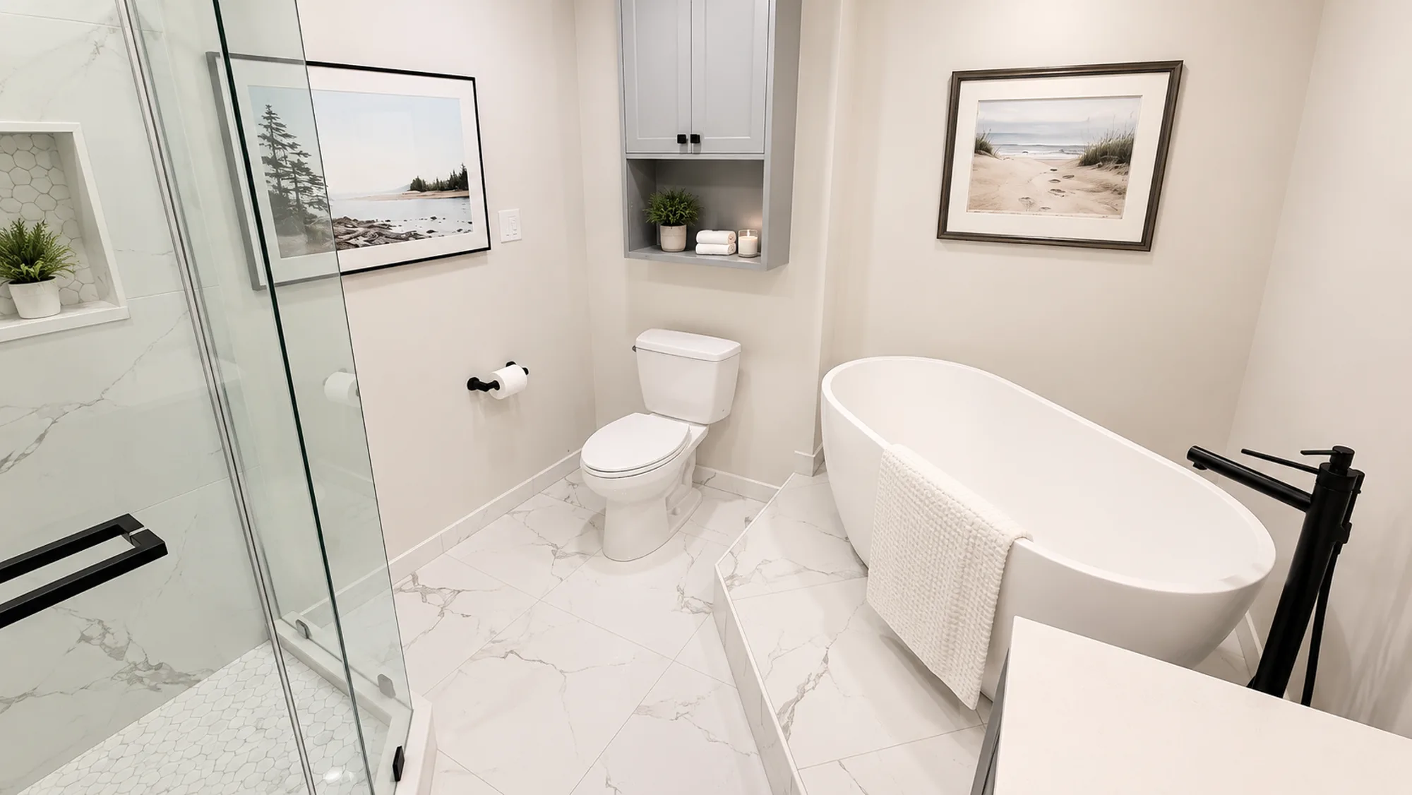 Ensuite renovation in Spruce Cliff, Calgary