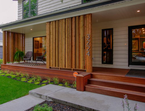 Exotic Batu Deck with Concrete Sidewalk