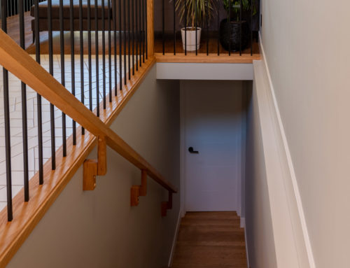 Suite Home Renovations – Basement Stairs with Railings, Basement Door